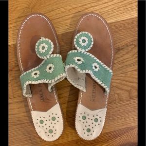 Green textured Jack Rogers